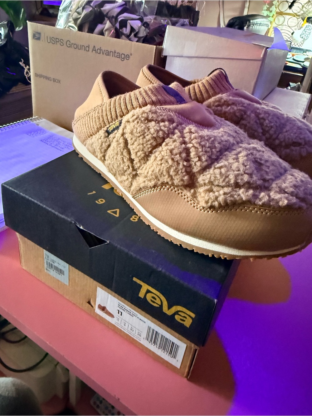 Teva Women's Quilted Sherpa Slip-On in Tan
